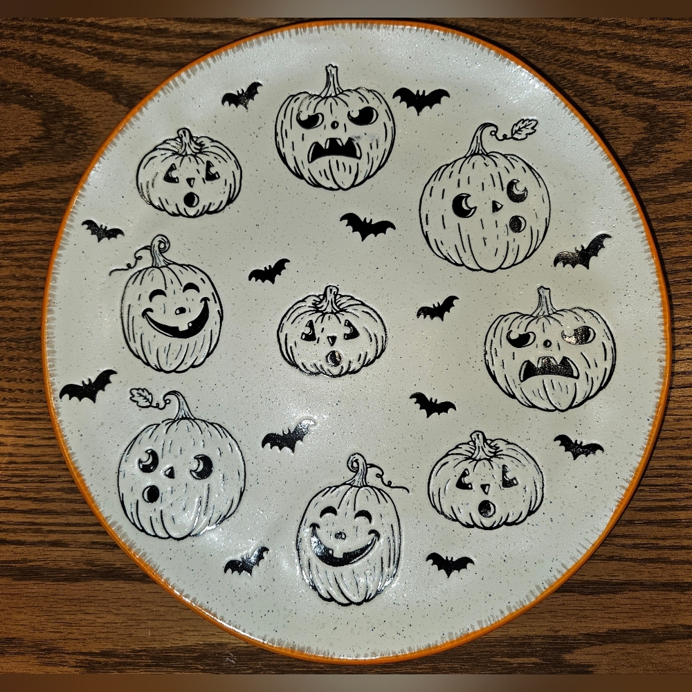 Eli + Ana Spooky Jack Pumpkin Dinner Plate NWT